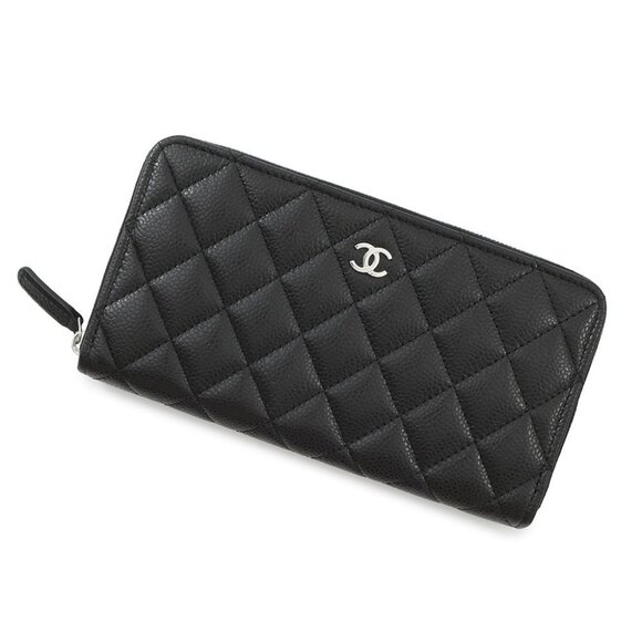 CHANEL Matelasse Zip Around Chozai Cloth Calfskin Black - Picture 2 of 9